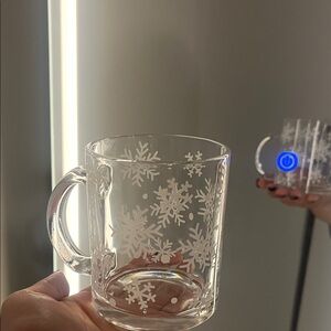 Clear Snowflake Glass Mug
